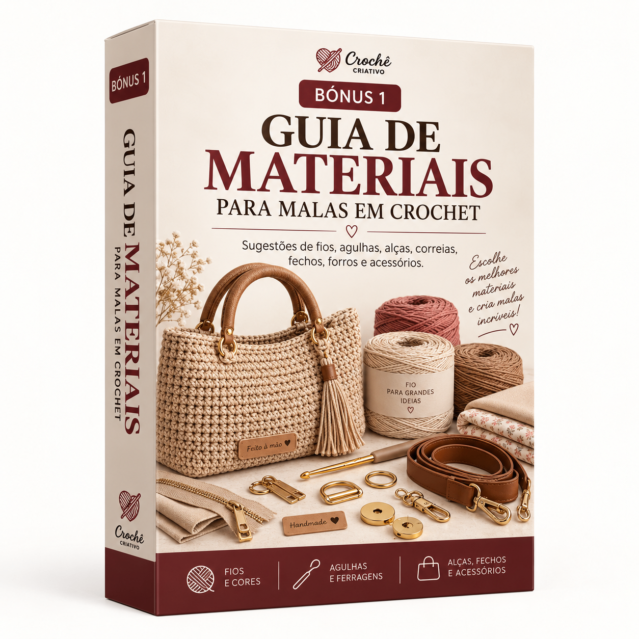 Mockup do Guia de Materiais para Malas em Crochet